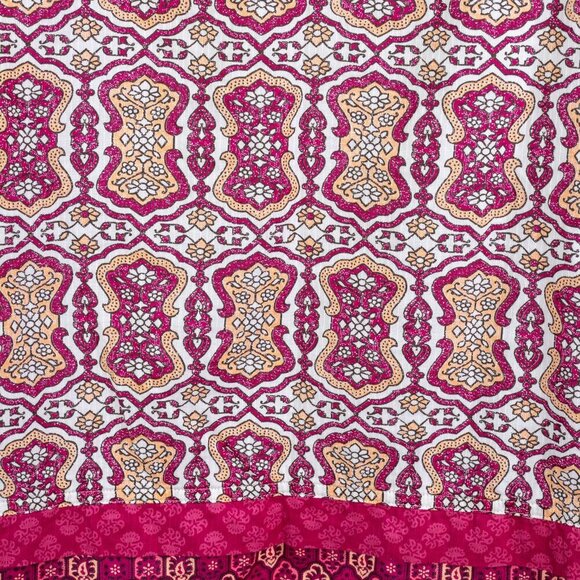 Eddie Bauer Size XL Raspberry color floral pattern sleeveless pearl button back - Picture 9 of 12